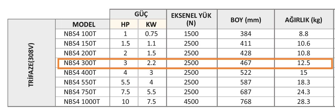 NBS4 300T / 1 HP İTALYAN COVERCO 4'' DALGIÇ MOTOR